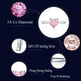 thumbnail image 4 of Pink Heart Cubic Zircon Ring Women Solid 925 Sterling Silver Ring Pretty Jewelry, 4 of 9