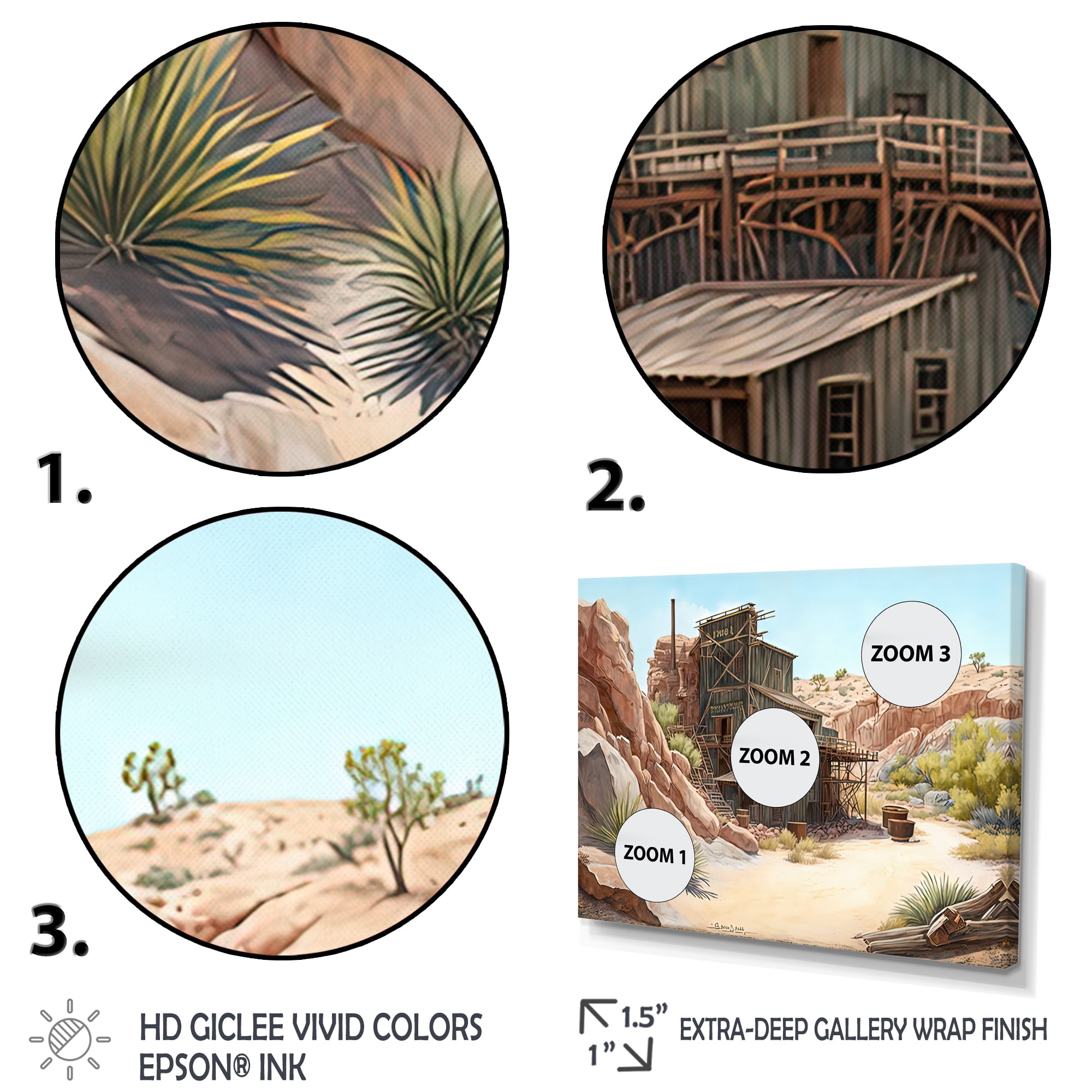 Designart Arizona Wild West Gold Mine II Canvas Wall Art