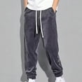 thumbnail image 4 of ZORYEVY Plus Size Mens Pants Athletic Running Fall Workout Joggers Trousers for Men with Pockets Elastic Waist Breathable Solid Drawstring Pants, 4 of 5
