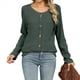 thumbnail image 1 of Suéteres Ligeros para Mujer 2025, Camiseta Henley de Larga, Blusa Informal de Cuello Redondo para Otoño. Verde XXL, 1 of 10