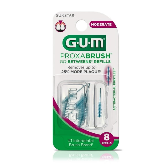Recambios de goma de mascar Proxabrush Go-Betweens, moderados, 8 cada uno (paquete de 2)