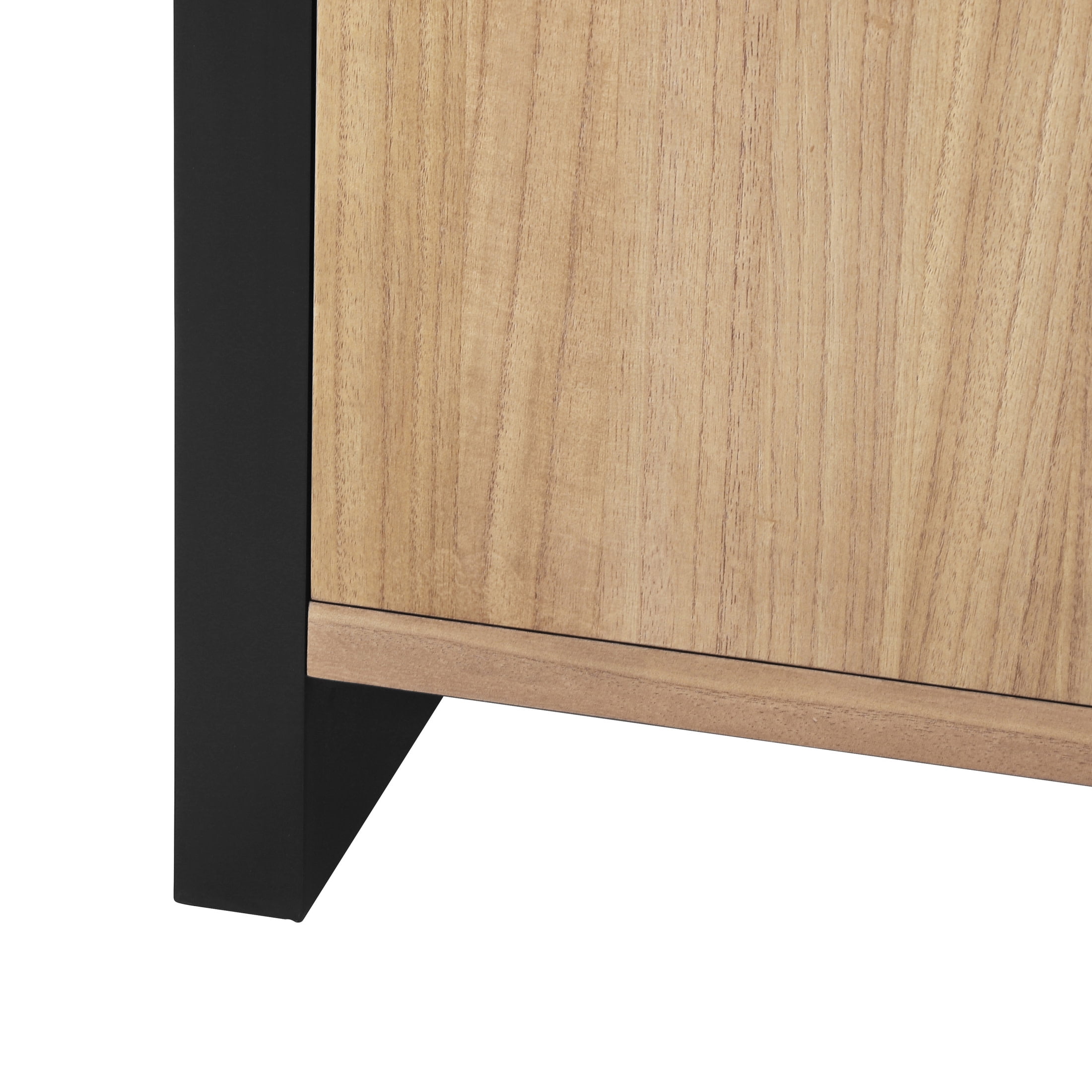 Christopher Knight Home 39.3" Wood Accent Cabinet with Adjustable Shelves, MDF Storage Cabinet Sideboard, Natural+Black