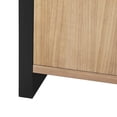 thumbnail image 5 of Christopher Knight Home 39.3" Wood Accent Cabinet with Adjustable Shelves, MDF Storage Cabinet Sideboard, Natural+Black, 5 of 10
