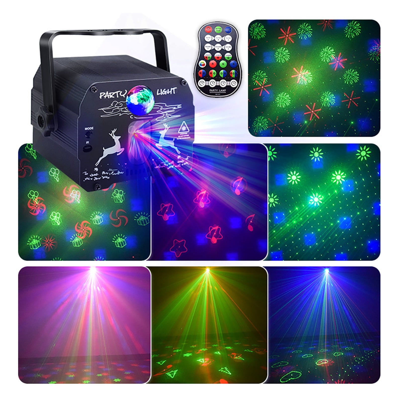 RGB Disco Lights Voice-activated DJ Bar Stage Lights Family Party Lights Wedding Christmas Halloween Decorative Lights