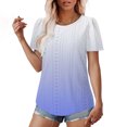 thumbnail image 6 of Otvok Womens Spring Summer Gradient Round Neck Sleeve Short Sleeve Top T-Shirt, 6 of 6