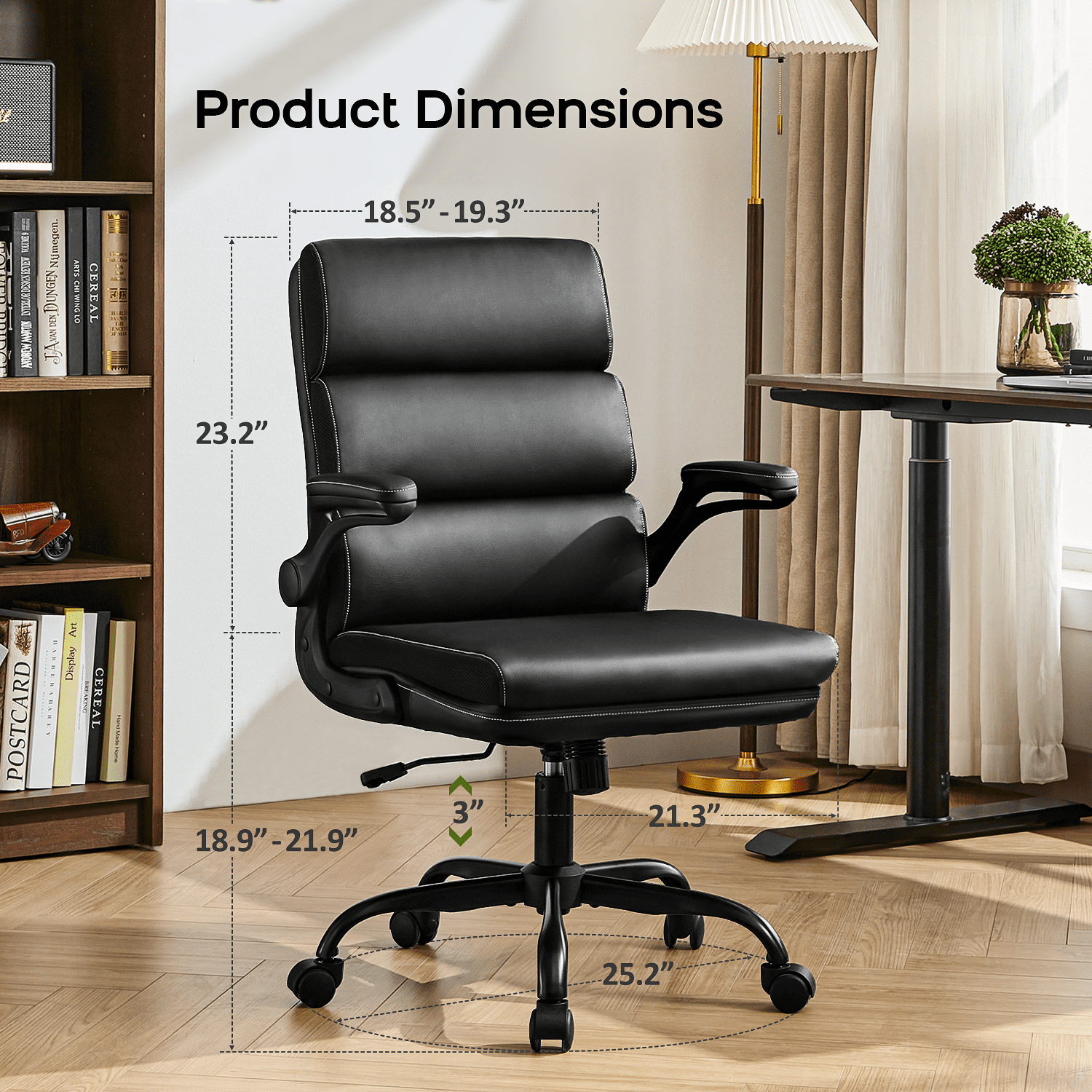 TMV Ergonomic High Back Gaming Chair - Adjustable Desk Office Chair with Lumbar Support, Perfect as Computer Desk Chair，Black