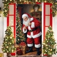 thumbnail image 4 of Christmas Door Covers for Front Door, Santa Claus Pattern Decorations Merry Christmas Banner Decor, Xmas Tree Vintage Wall Hanging Banner for Party Supplies (35 x 71 Inches, with 4 Adhesive), 4 of 6