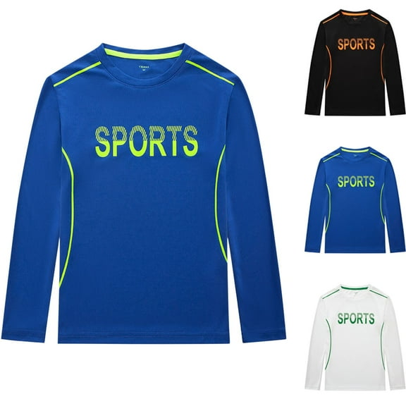 Bovxnpu Boys Girls Long Sleeve Tops Spring Fall Tops, Girls Long Sleeve Tees Kids Basic Crewneck T-Shirts Top Graphic Casual Sports Shirt Fall Outfit Tops Sweatshirt 9 Years