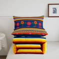 thumbnail image 5 of jejeloiu Vibrant Mexican Queen Comforter Set For Men Women,Floral Pattern Comforter Sets Queen,Orange Blue,Navy Blue Reversible,3-Piece,1 Comforter and 2 Pillowcases, 5 of 7