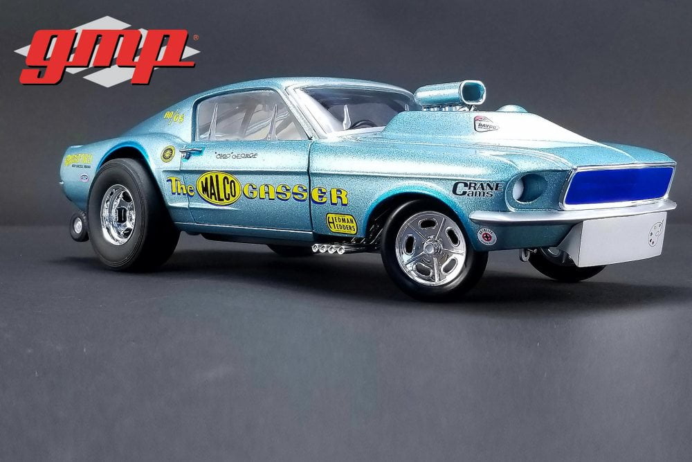 1967 Ford Mustang Malco Gasser, Metallic Blue - GMP 18879 - 1/18 Scale  Diecast Model Toy Car