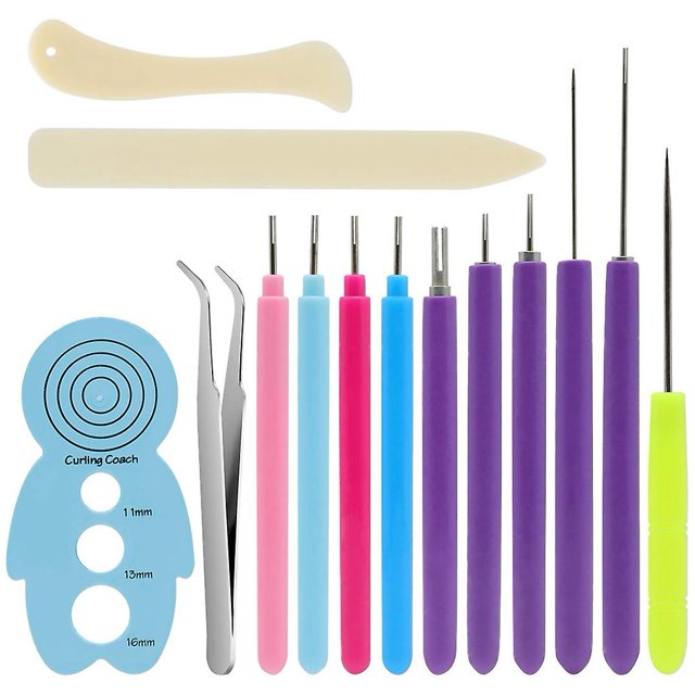 Kit ranurado de herramientas de quilling de papel de 14 piezas Afortunado Sencillez
