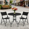 thumbnail image 3 of HaiNova 4 Pack Black Blow-Molded Folding Chairs, Portable Chair for Adults, 600lbs Capacity Metal Frame, Comfortable Seat for Party, Banquet, 3 of 8