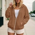thumbnail image 4 of UAYOTSE Womens Zip Up Hoodies 2025 Oversized Hoodie for Women Trendy Hooded Sweatshirts Fall Winter Zipper Y2k Jacket(G125-Coffee,M), 4 of 9