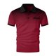 thumbnail image 5 of Blusa y camisa de manga corta con cuello vuelto para hombre, con solapa degradada de lunares y botones, deportiva, de poliéster, 5 of 5