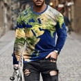 thumbnail image 1 of TIMIFIS Chandails pour Hommes Chandail Imprimé Décontracté T-Shirt à Manches Longues pour Hommes Col Rond T-Shirt Graphique Hauts Hommes Coupe Ample Chandail de Course Chandail Taille-Bleu Foncé Automne, 1 of 1