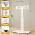 thumbnail image 6 of TAVR Universal Floor TV Stand Base for 32-70 Inch TVs up to 110 Lbs with Swivel Height Adjustable Mount, White Tempered Glass Base for Media Storage, 6 of 9