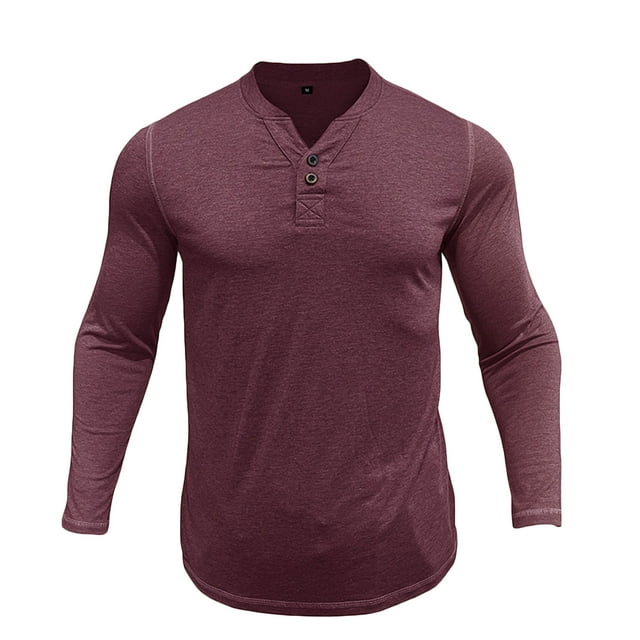QIPOPIQ Chemise Henley à Manches Longues Ajustée pour Homme Liquidation