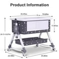 thumbnail image 5 of HAOUUCYIN Baby Bassinet, 5-in-1 Infant Bedside Crib with Diaper Table, Adjustable Height, for 0-24 Months, Black, 5 of 9