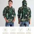 thumbnail image 5 of POBUDS Hoodie, Regular Fit Sporty Pullover Hooded Sweatshirt for Men Women Tropical Pattern Muscle 4XL, 5 of 6