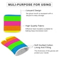 thumbnail image 6 of PLAIN SOLID NEON FLUORESCENT RAINBOW STRIPES 5 COLORS Oven Gloves And Pots Stand Set Oven Gloves And Pot Racks Pot Racks And Oven Gloves Set, 6 of 9