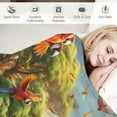 thumbnail image 3 of JEUXUS  Parrot Blanket All Season,Tropical Plant Birds Throw Blanket for Kids Women Youth,Botanical Palm Leaf Fleece Blanket 40x50,Watercolor Animal Feather Fuzzy Blanket Home Room Decor, 3 of 6