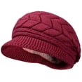 thumbnail image 2 of Autumn and winter ladies winter knitted hats ladies warm hats Women Winter Warm Knit Hat Wool Snow Ski Caps with Visor, 2 of 8