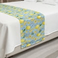 thumbnail image 2 of Lemons Bed Runner, Colorful Citrus Floral Leaves Blossoms Pattern, Decorative Accent Bedding Scarf for Hotels Homes and Guestrooms, King, Pale Blue Pale Yellow, by Ambesonne, 2 of 2