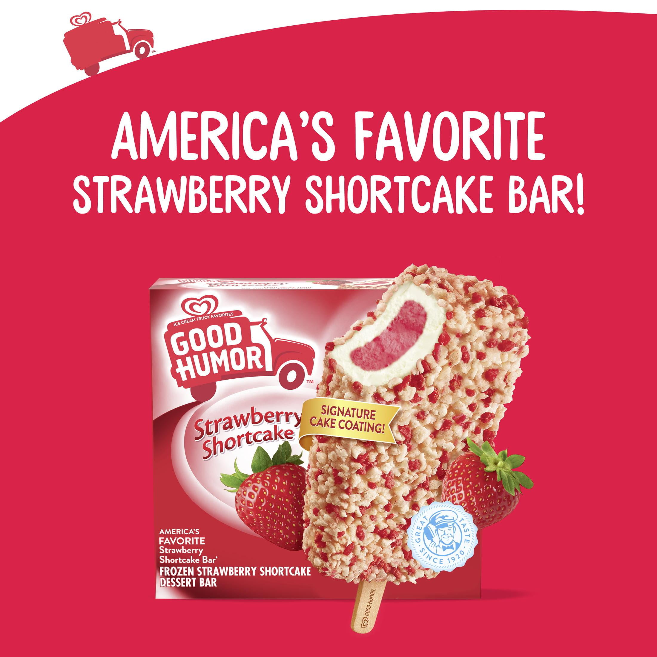 Good Humor Crunchy Strawberry Shortcake Frozen Dairy Dessert Bars Kosher Milk 6 Count