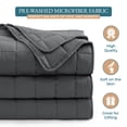 thumbnail image 6 of Casa Platino Quilted King Blanket - Quilted Light Weight Blanket, Buttery Soft, Premium Microfiber Down Alternative Fill, Year Round Soft Blanket Use - Charcoal, 6 of 8