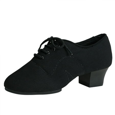 

AnuirheiH Latin Dance Shoes Women Shoes Ballroom Tango Party Oxford Mid Heel Mesh Dancing Shoes Clearance Under $10