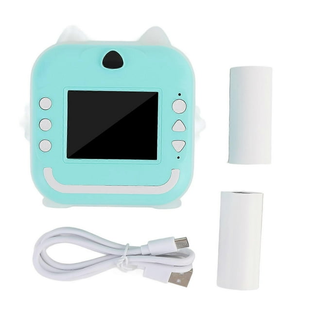 1080P Instant Camera with Printing Paper, 48MP Selfie Digital Camera, Thermal Printing, 800mAh Battery, for Travel Photography, Green