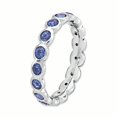 thumbnail image 3 of 925 Sterling Silver September Stackable Ring Birthstone Gemstone Created Sapphire Crystal, 3 of 7