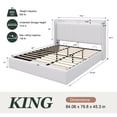 thumbnail image 6 of Amolife King Size Lift Up Storage Platform Bed Frame with Velvet Built-in Charging Station Wingback Headboard, White, 6 of 15