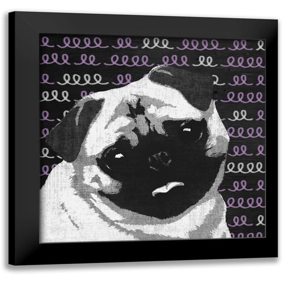 PI Studio 12x12 Black Modern Framed Museum Art Print Titled - Pug