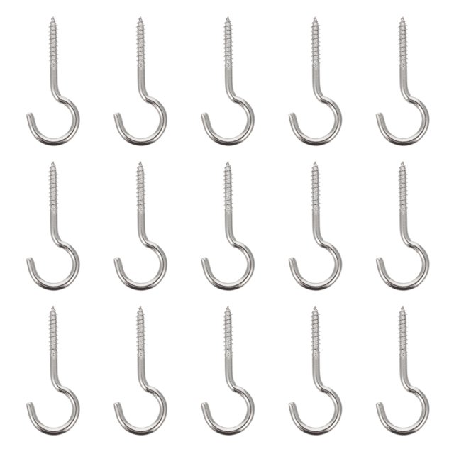 OULII 20Pcs Durable Stainless Steel Ceiling Hooks Screw Hanging Hooks for Garden Yard Kitchen