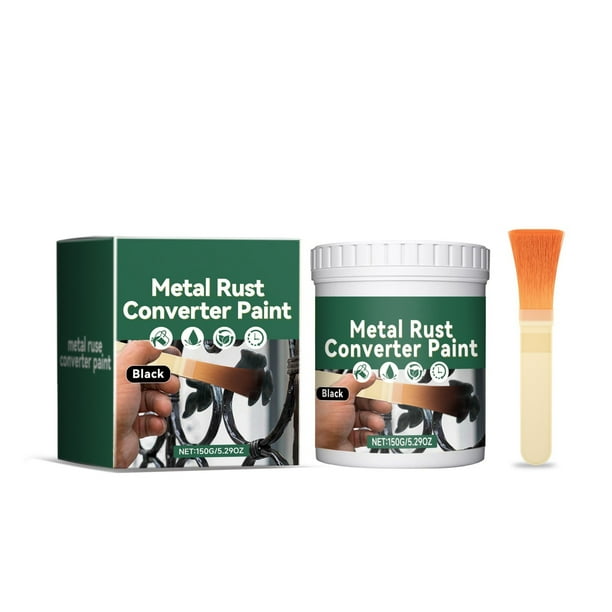 Herramientas y mejoras para el hogar Pintura para conversión de óxido de metal Resistente al agua Óxido Negro/gris Cepillo de cortesía opcional Conversión preventiva de óxido