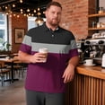 thumbnail image 2 of Trgacdwlo XL-8XL Color Block Polo Shirt Men Big and Tall Short Sleeve Workout Shirts for Men Sun Protection Mens Golf Polo Shirt, 2 of 7