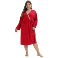 thumbnail image 1 of WBQ Women's Oversized Nightdress Plus Size Nursing Nightgown Long Sleeve V Neck Breastfeeding Nightshirt Sleepwear Soft Pleated Sleepshirt Lounge Dress, XL-4XL, 1 of 6