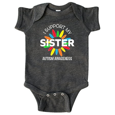 

Inktastic I Support My Sister Autism Awareness Gift Baby Boy or Baby Girl Bodysuit