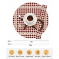 thumbnail image 6 of 13 Inch Round Placemats Set of 6, Brown Western Texas Star Vintage Non Slip Heat Insulation PP Table Mats, Rustic Farmhouse Red Plaid Washable Place Mats for Kitchen Dining Party Table Decor, 6 of 7