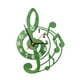thumbnail image 5 of Reloj de pared con diseño de nota musical, acrílico, silencioso, para oficina, dormitorio y sala de estar. Verde, 5 of 9