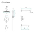 thumbnail image 5 of Ivy 1.8 GPM Wall Mount Fixed Shower Head with Hand Sprayer and Tub Filler in Polished Chrome, Valve Included, 5 of 7