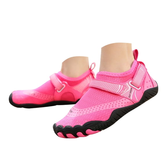 QUOTAY Girls Sneakers for Beach Water Sports Barefoot Shoes Non Lightweight Comfortable Kids Hiking Shoes Outdoor Slippers Age 3-13 Hot Pink,6.5