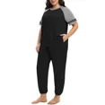 thumbnail image 5 of Cueply Women’s Plus Size Pajama Set 2 Piece Short Sleeve Lounge Top and Elastic Waist Jogger Pants Soft Sleepwear, 5 of 7