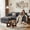 Grey, variant on Noelse Oversized Modular Seactional Accent Chair, Deep Seat Single Sofa with 1 Pillows, Modern Corduroy Sofa Chair for Living Room Bedroom Apartment, Orange