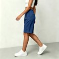 thumbnail image 5 of Bermuda Shorts for Women Hiking Casual Elastic Waist Wide Leg Suit Tailored Shorts Summer Dressy Work Shorts with Pockets Royal Blue M, 5 of 5