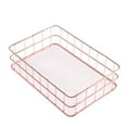thumbnail image 1 of MasteelfCA Metal Wire Mesh Basket Rack for Desktop Organizer/Clothing Storage/Fruit Snacks Tray/Kitchen Tool Holders (Rose Gold), 1 of 7