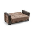 thumbnail image 3 of Ottomanson 63" Convertible Loveseat Sleeper with Storage, Modern Chenille Sofa for Small Spaces, Brown, 3 of 6