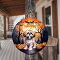 thumbnail image 3 of Mummy Shih Tzu Happy Halloween with Pumpkins Bats Spooky Fun Round Wood Sign Lion Dog Lover Gifts Hanging Wall Home Decor - 00019, 3 of 5