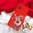 thumbnail image 1 of Christmas 3D Reindeer Santa Claus Tree Hat Case For iPhone X XR For iPhone XS Max Snowman 3D Key Chain Tpu Cover, 1 of 5